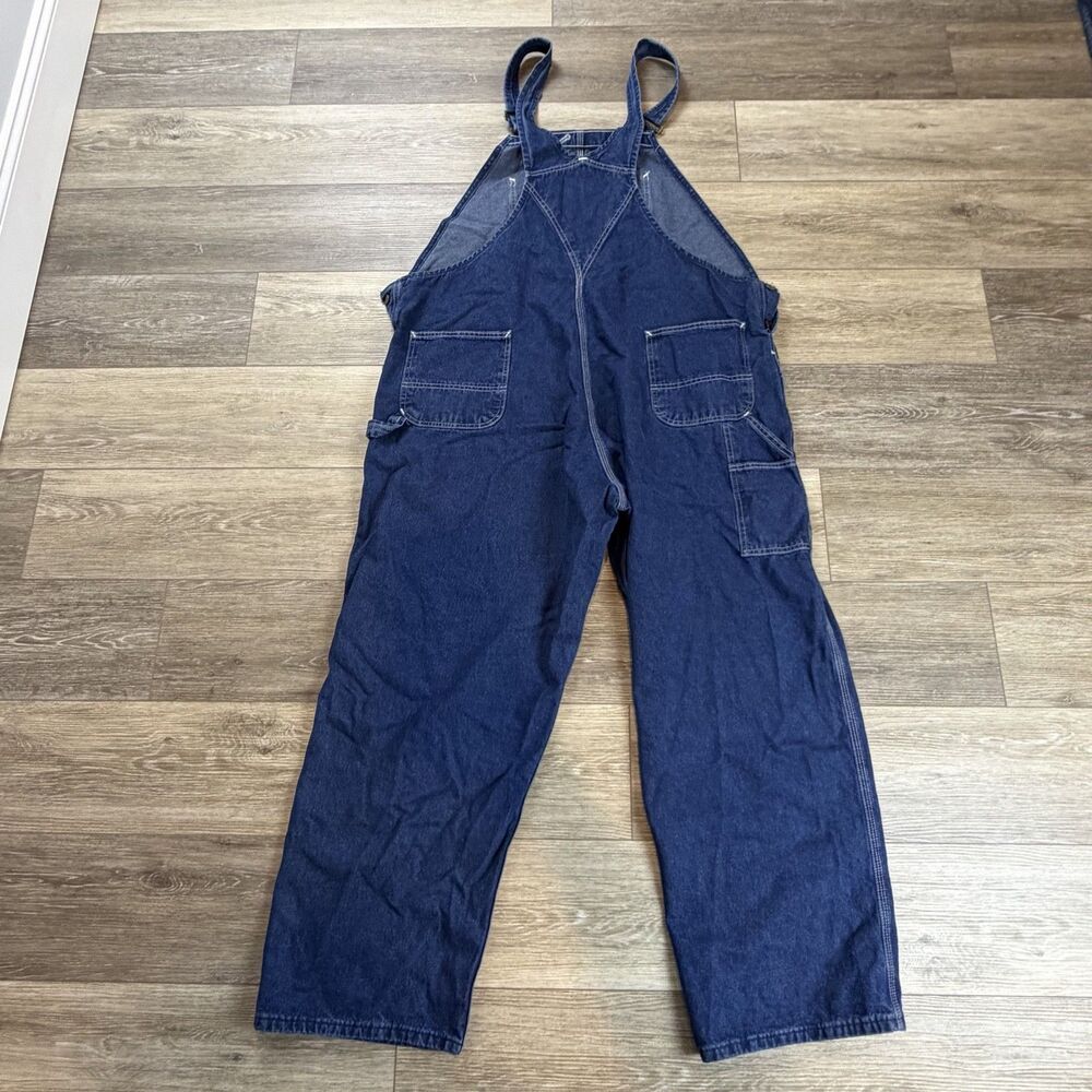 Carhartt Overalls Mens Size 48x30 Blue Denim Bib Carpenter Workwear R07-DST - Picture 2 of 12